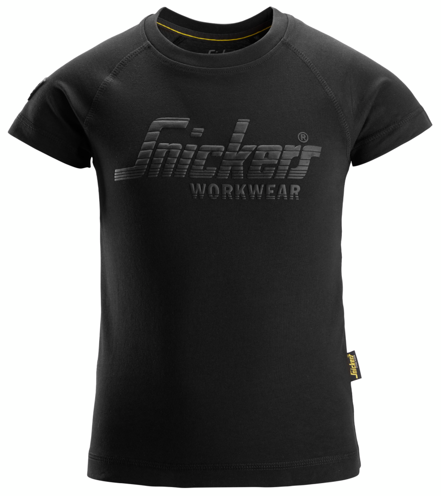 T-SHIRT SNICKERS WORKWEAR LOGO JUNIOR SVART STL, 98/104
