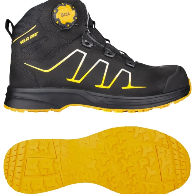 Solid Gear Reckon Skyddskänga S3, BOA, svart/gul 37
