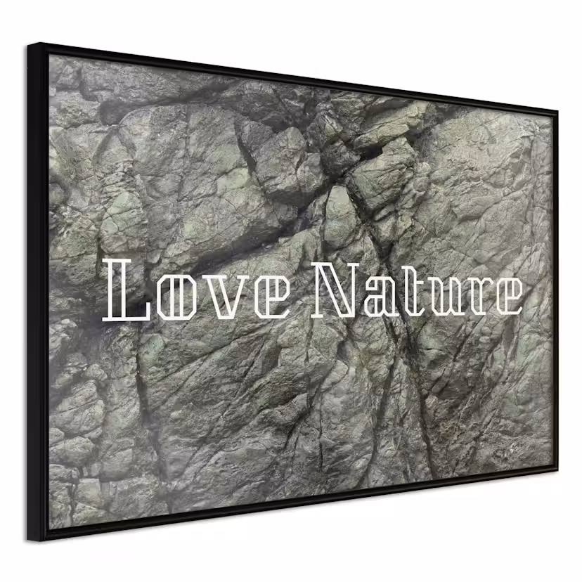 Poster Artgeist Affisch Love Nature Svart ram, 60x40 cm