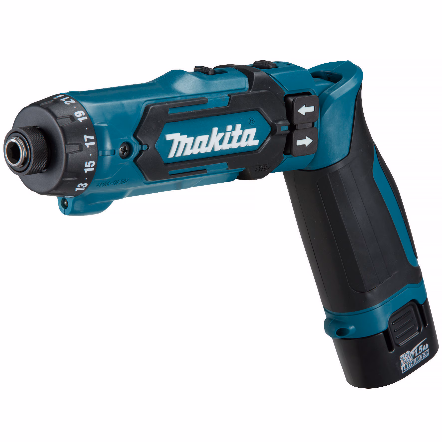 Kjøp Makita Skruetrekkere 7,2V DF012DSJ, inkl. 2 stk 1,5Ah-batterier, lader & veske.