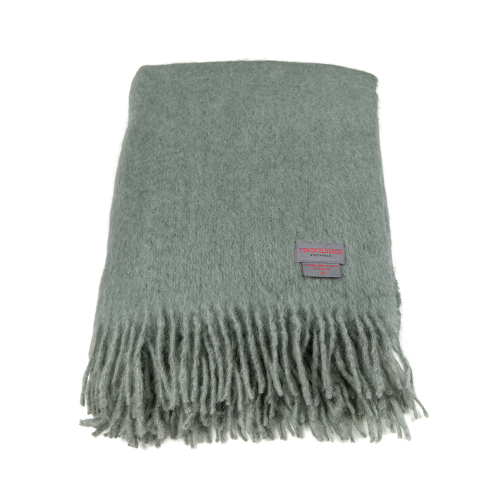 Mohair pläd, sea foam & green bay melange
