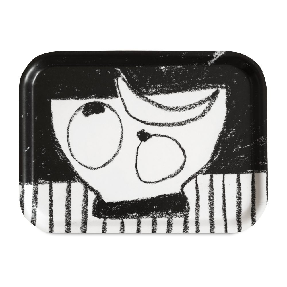 Stilleben bricka 20x27 cm, Svart-vit