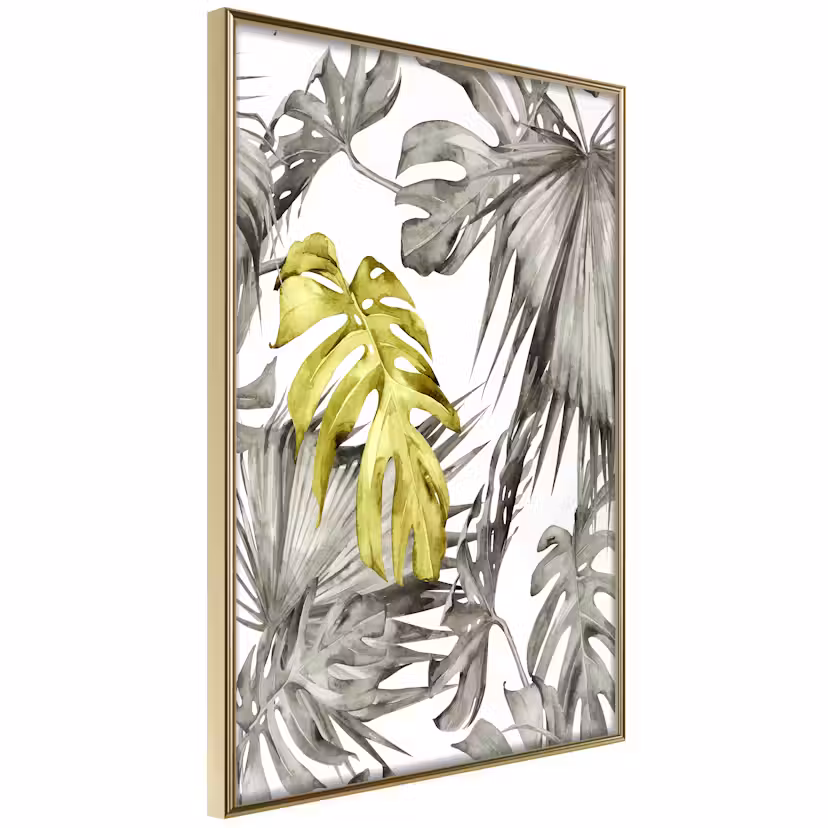 Poster Artgeist Affisch Golden Nature Guld ram, 30x45 cm
