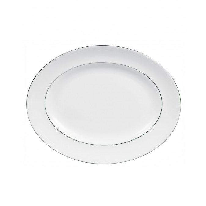 Vera Wang Blanc Sur Blanc ovalt serveringsfat, 35 cm