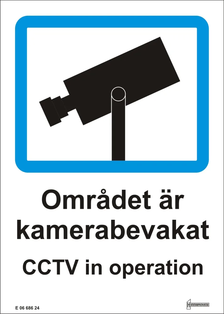 Hammarprodukter INF08027 Dekal kameraövervakat