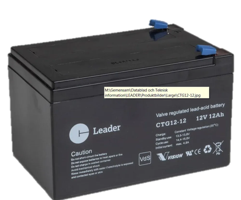 Leader CTG12-12 Blybatteri Leader 12V 151x98x101 mm, 12Ah - Bild 2