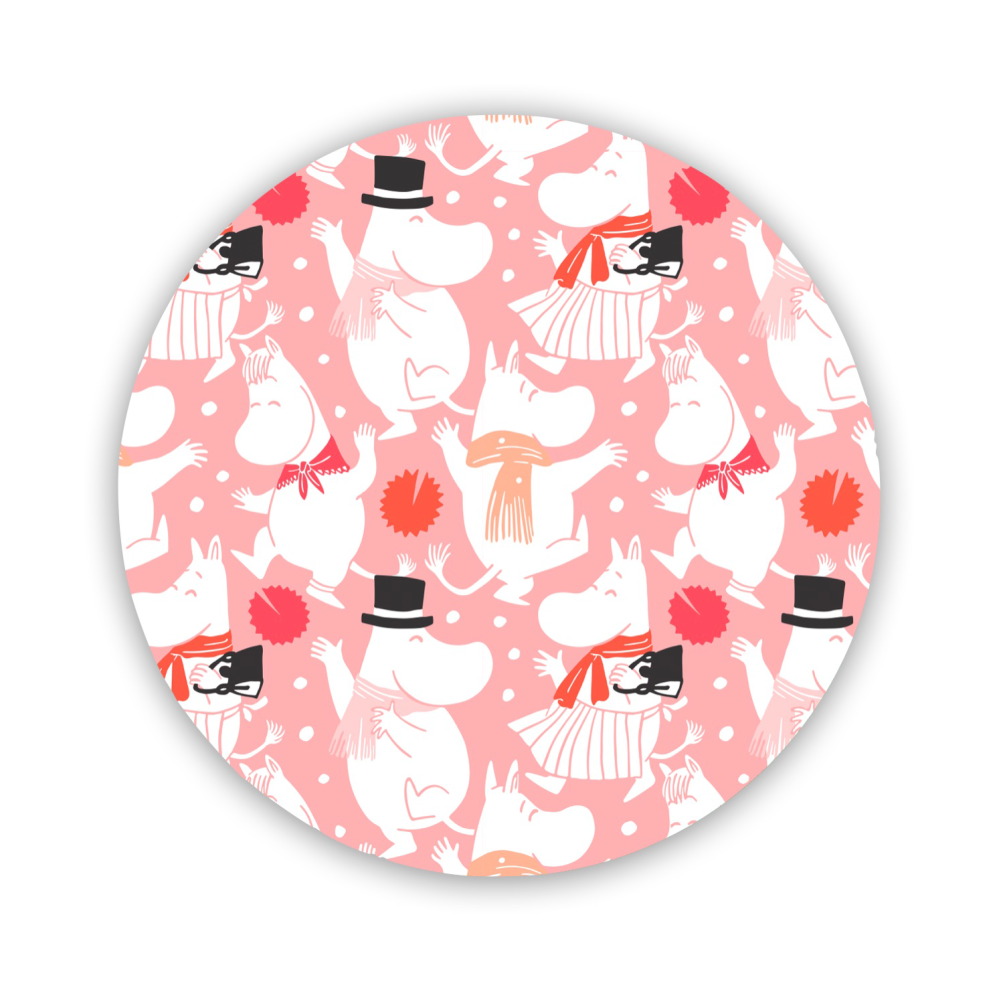 Moomin celebration grytunderlägg Ø21 cm, Vit-rosa