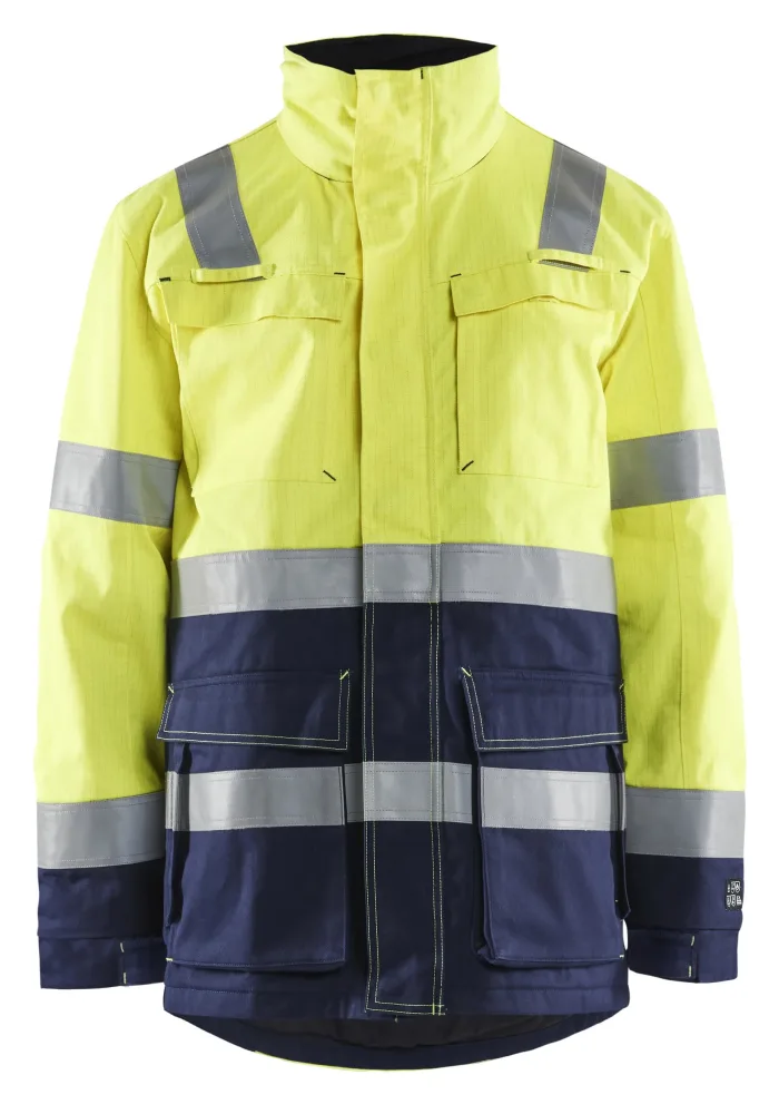 Blåkläder 4467151433894XL Vinterparka varsel, gul/marinblå, flamskydd 4XL