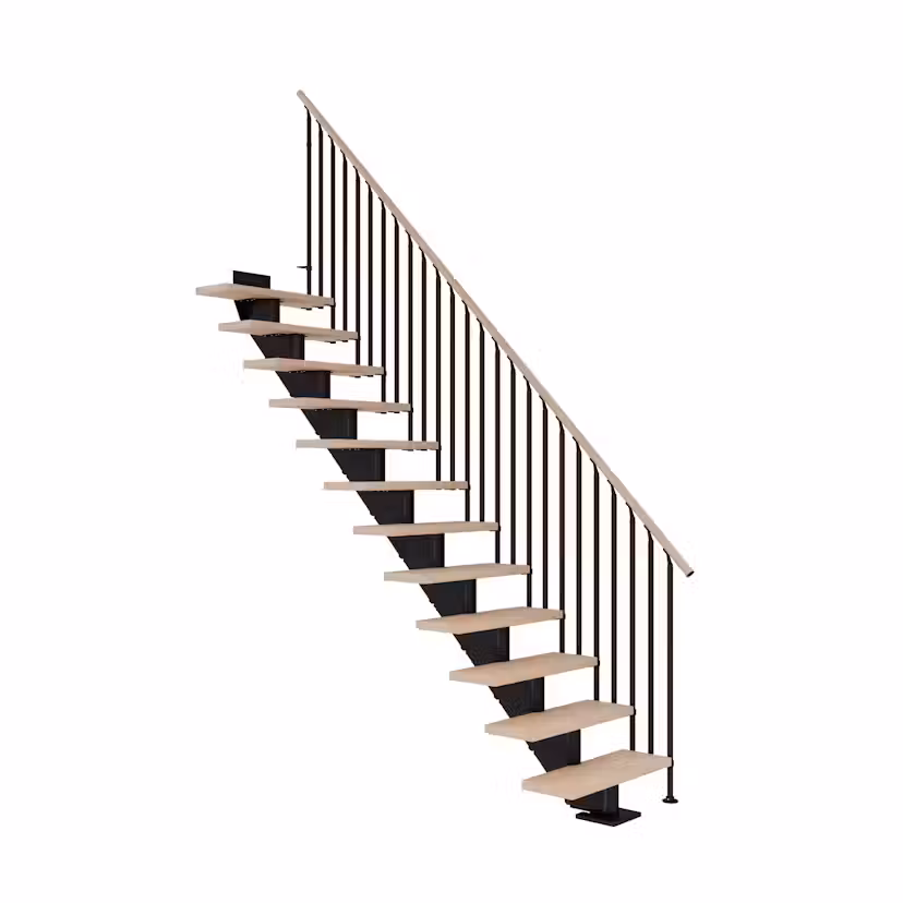 Spartrappa Dolle Hamburg Ek Vit Oljad Rak Classic III Svart, LxB: 2810x890 mm