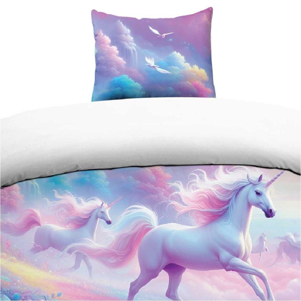 Påslakanset Enkelsäng 2-Dels Set Unicorns