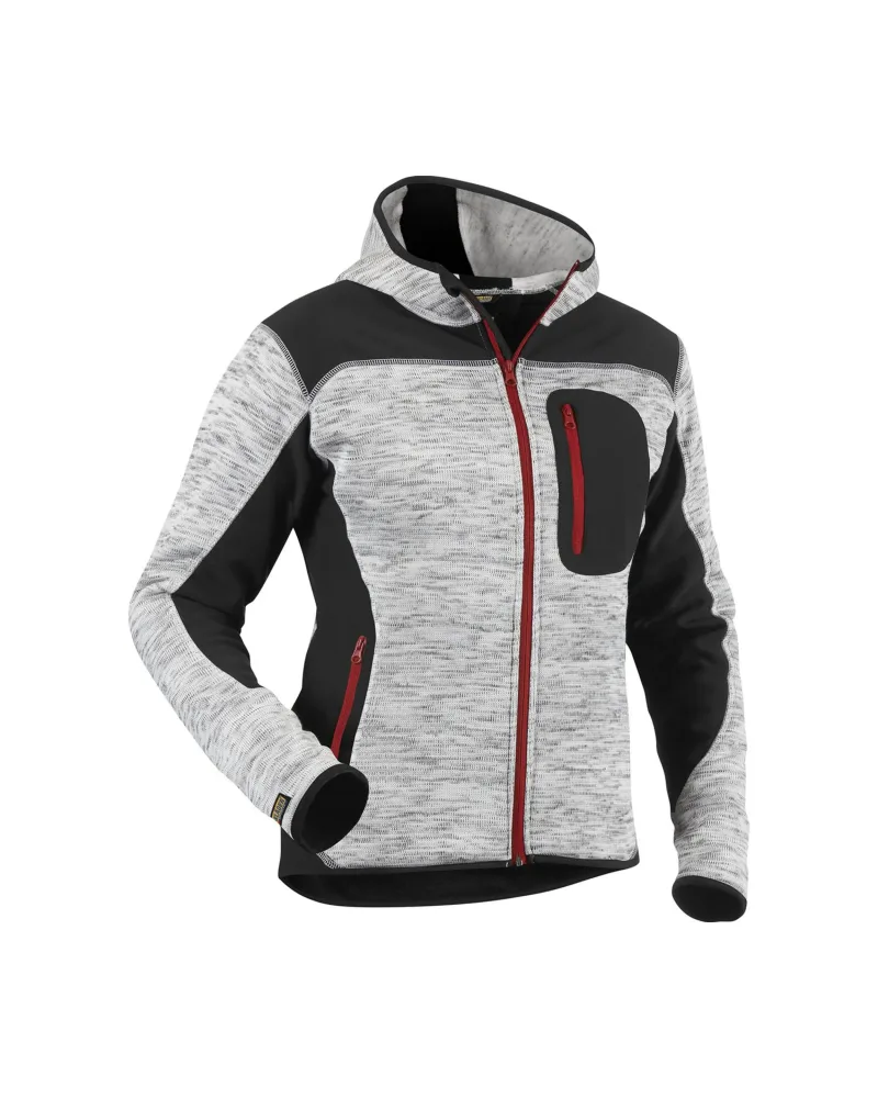 Blåkläder 493121179099XXL Jacka dam, gråmelerad/svart, stickad Stl XXL