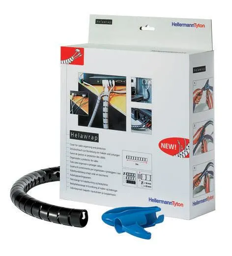 Hellermann Tyton HWPP16 Kabelspiral svart, 25 m Ø13-16 mm