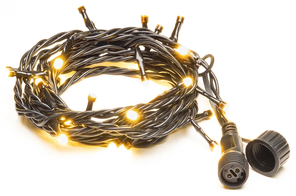 Konstsmide 4850-137 Ljusslinga svart mjuk kabel, 50 frostade LED Varmvita