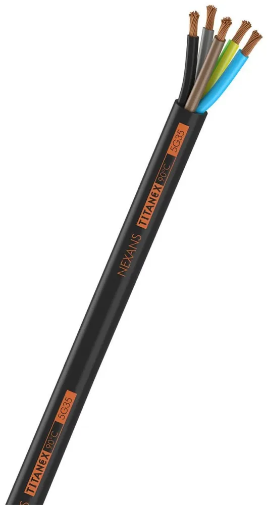 Nexans TITANEX Gummikabel 2x1.5 mm² ledararea 100 m, rulle