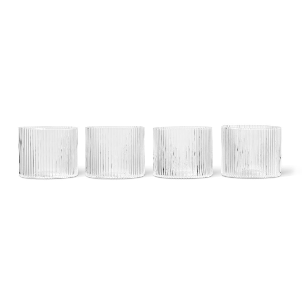 Ripple glas lågt 4-pack, Clear