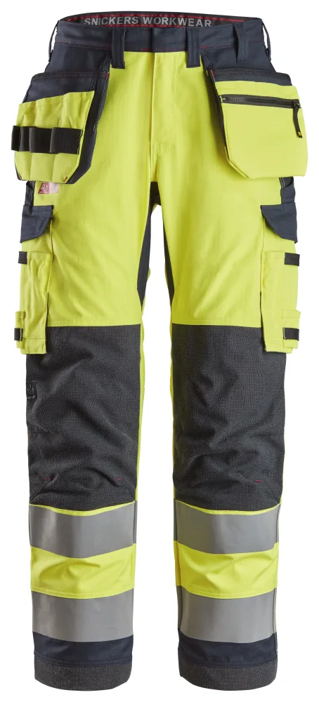 Snickers Workwear 6261 ProtecWork Arbetsbyxa varsel, gul/marinblå, med hölsterfickor 60