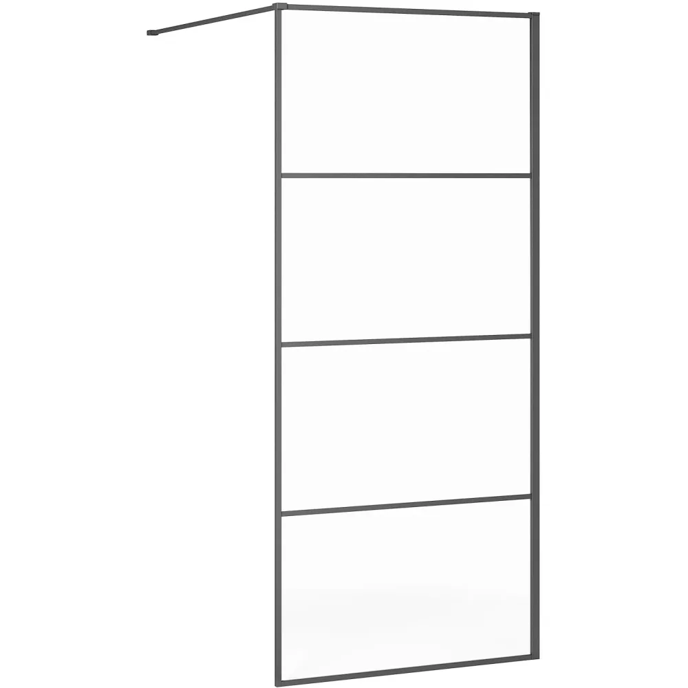 Gustavsberg Square Duschvägg svart med spröjs 120 cm