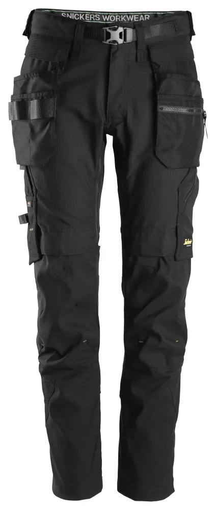 Snickers Workwear 6972 FlexiWork Arbetsbyxa stålgrå/svart, med stretch Stålgrå/Svart