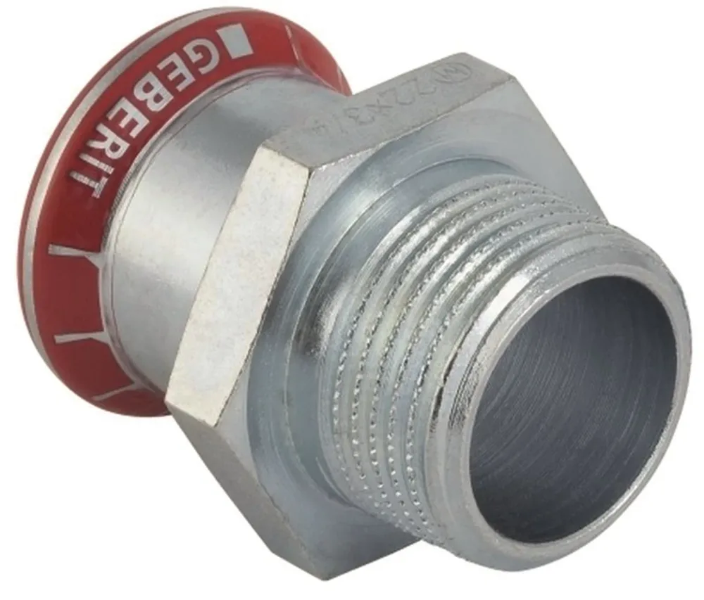 Geberit 1551022 Övergångsmuff utv. gänga, elförzinkad 18 x 20 mm - Bild 2