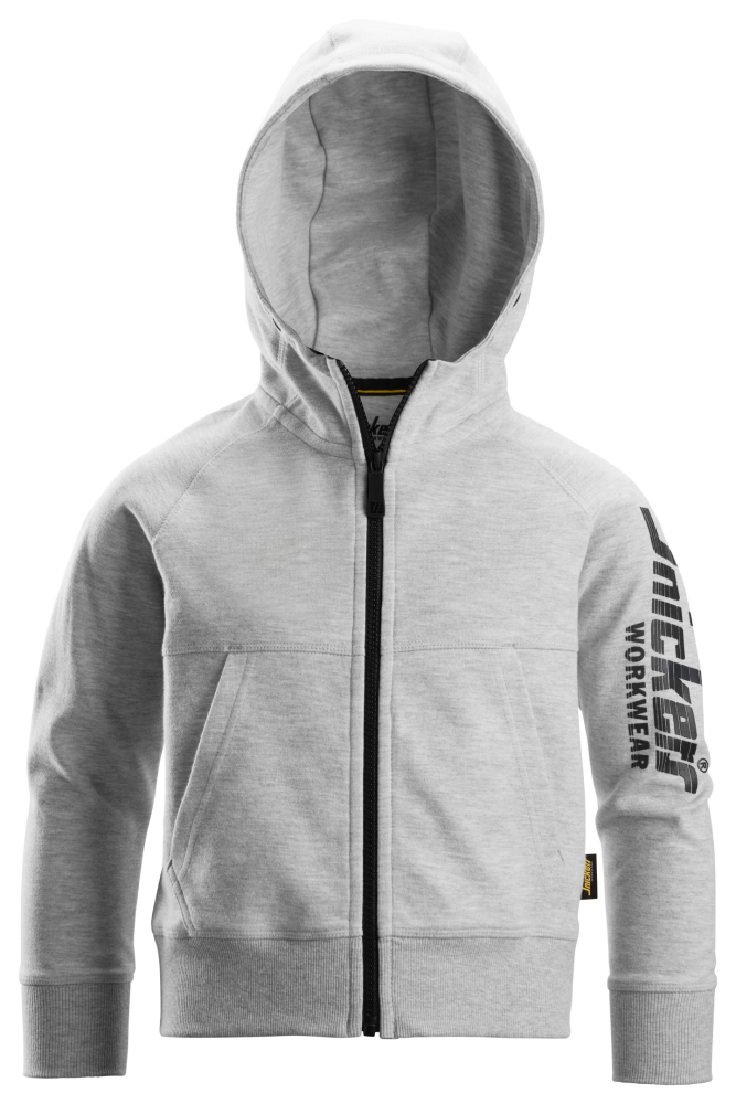 HUVTRÖJA SNICKERS WORKWEAR LOGO ZIP JUNIOR, GRÅMELERAD STL 158/164