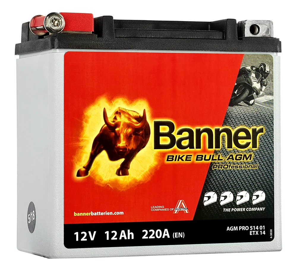 Banner Bike Bull AGM Pro ETX51401 Startbatteri 12V, 12 Ah