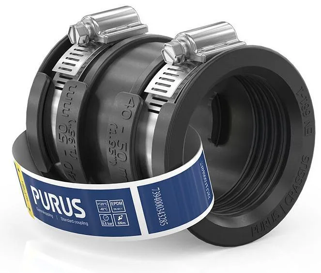 Purus 3032538 Gumminippel svart, med slangklämmor