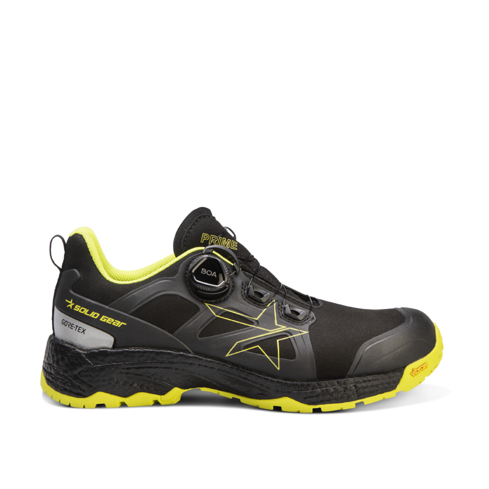 SKYDDSSKO SOLID GEAR PRIME GTX LOW 45, SVART/GUL S3 STL: 45
