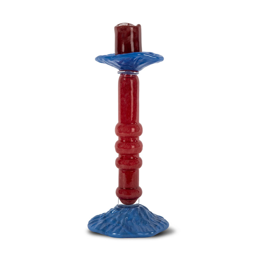 Lara ljusstake L 32 cm, Vinröd