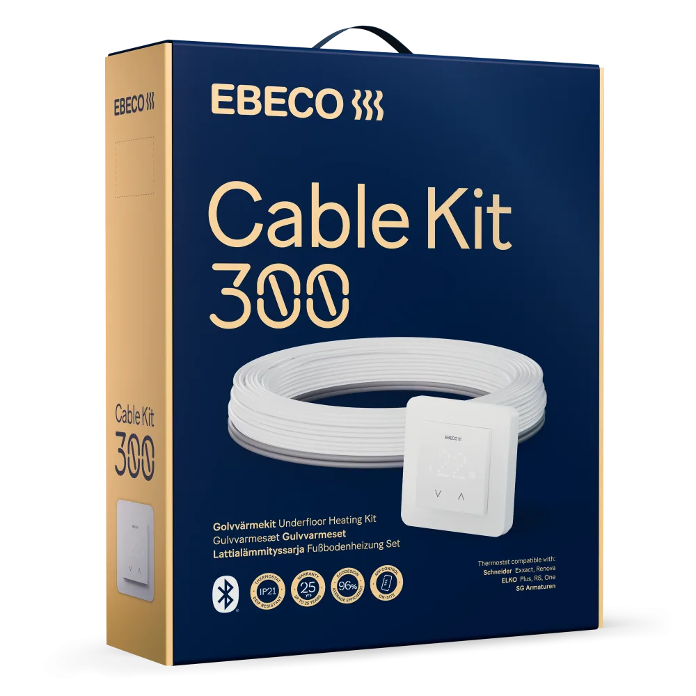 Ebeco Cable Kit 300 Golvvärmekit med värmekabel och termostat 18,5 m, 200 W - Bild 2