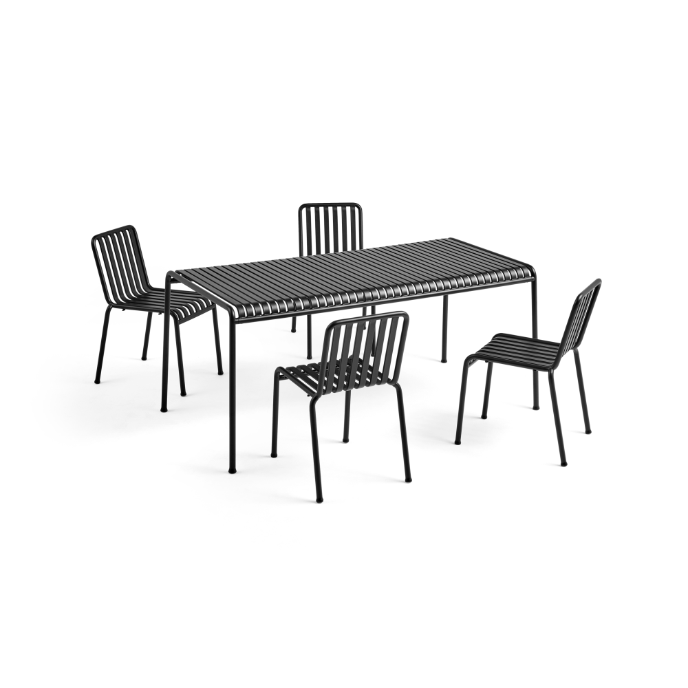 Palissade matgrupp 4 stolar 170x90 cm - Anthracite