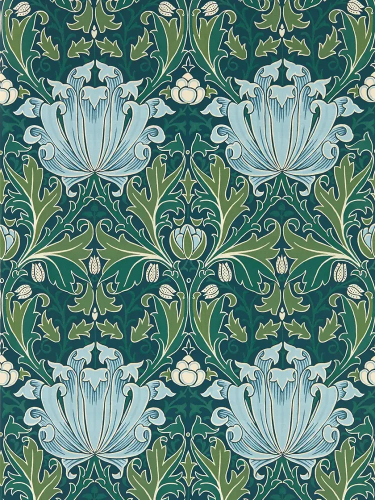 Morris & Co - Helena Indigo/Boughs Morris and Friends Wallpa