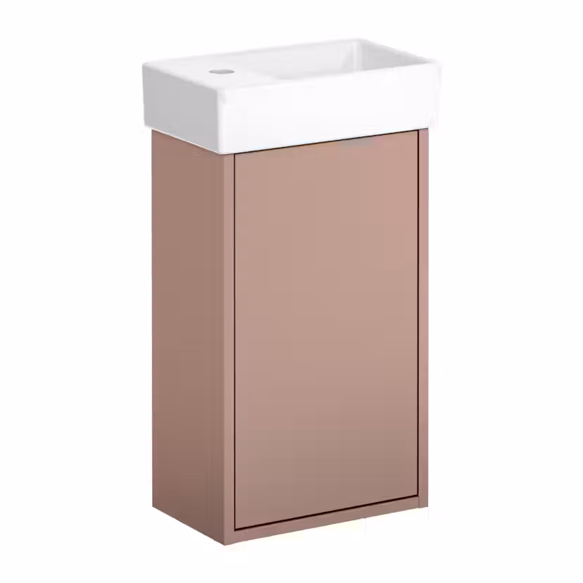 Tvättställsskåp Gustavsberg Artic Small 33 cm Peach, med Vitt Tvättställ, Höger