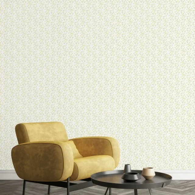 Galerie Wallcoverings Miniatyrer II G68702 Tapet Blossom Branch Gul/grön/vit