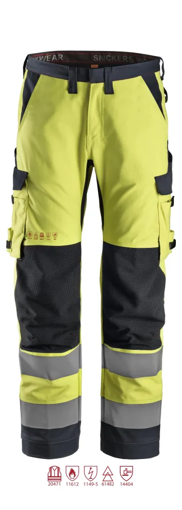 Snickers Workwear 6361 ProtecWork Arbetsbyxa varsel, gul 96