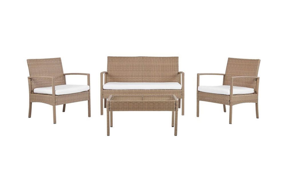 Loungegrupp Utomhus 4-sits konstrotting ljusbrun MARSALA