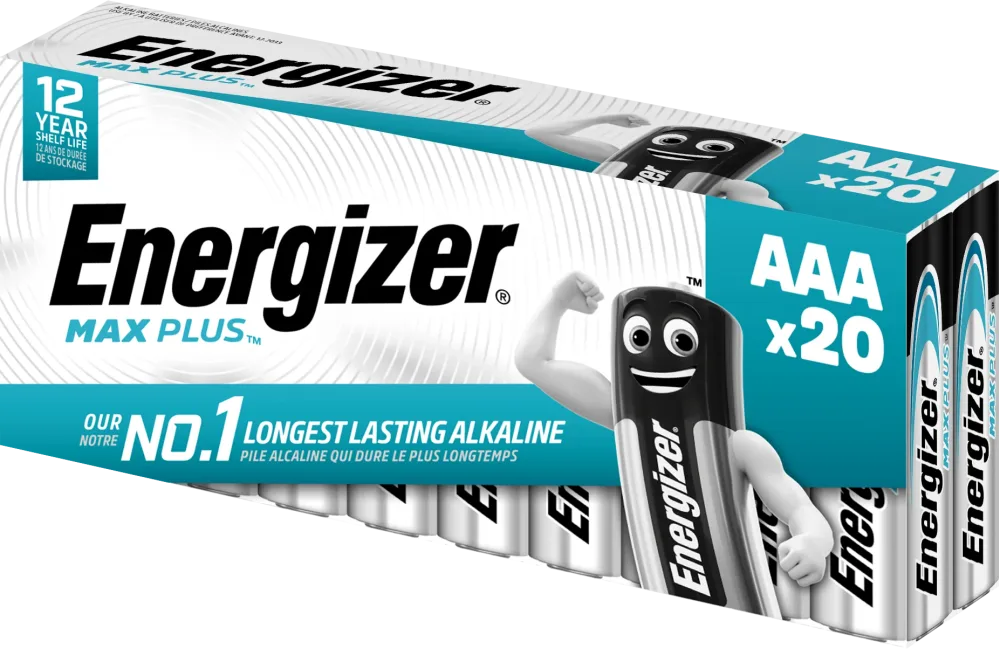 Energizer Max Plus Batteri alkaliskt, AAA, 1,5 V, 20-pack