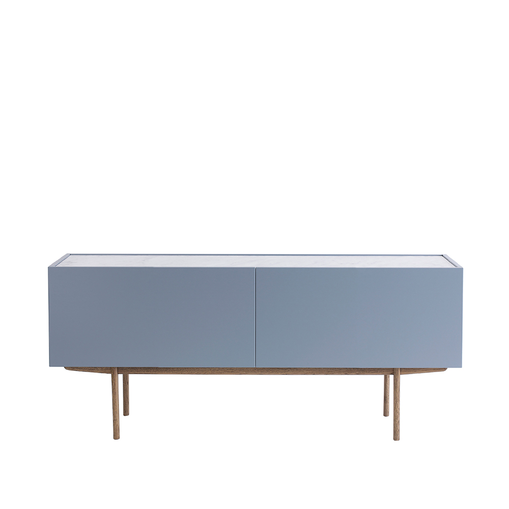 Luc Deluxe 160 sideboard, nordic blue, topp carrara, ben p4, lådor