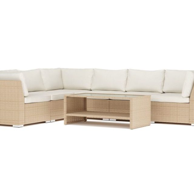 Wisconsin utomhus L-soffa 6-sits vändbar