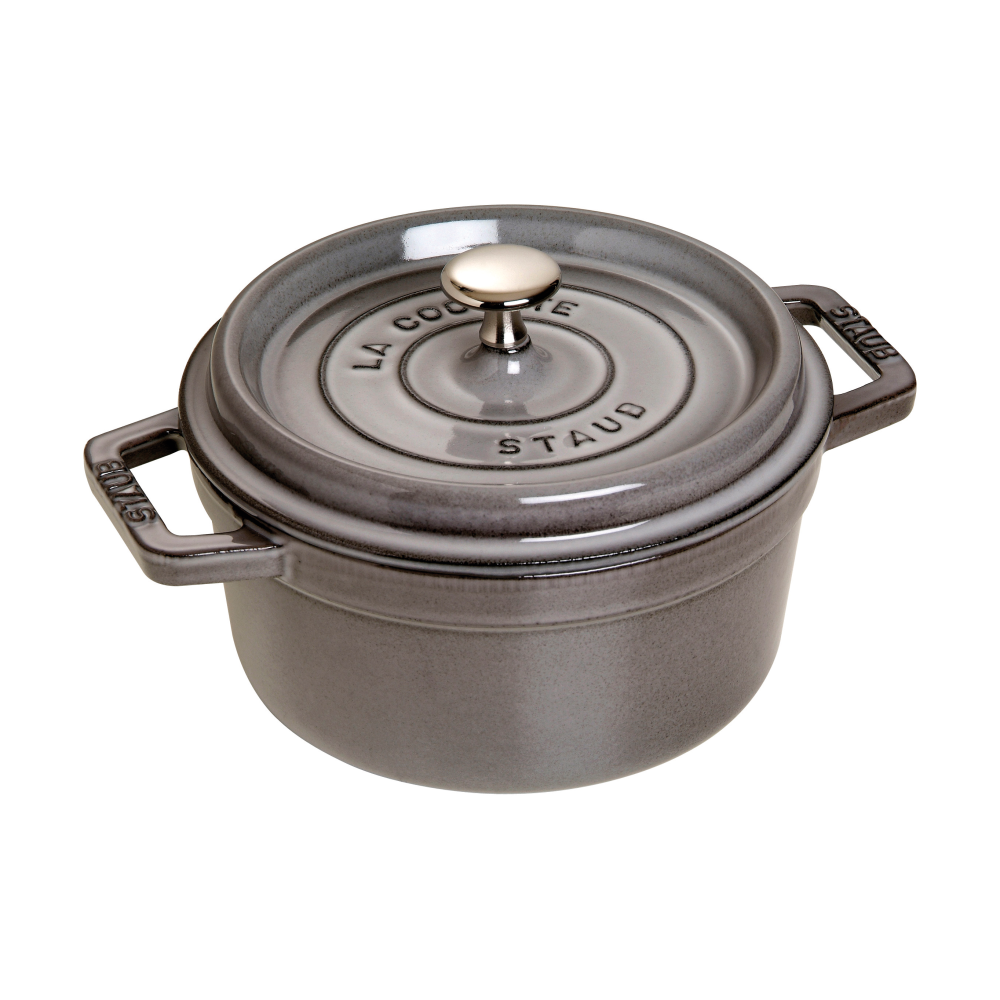 Staub La Cocotte rund gryta gjutjärn 2,2 L, Grafitgrå