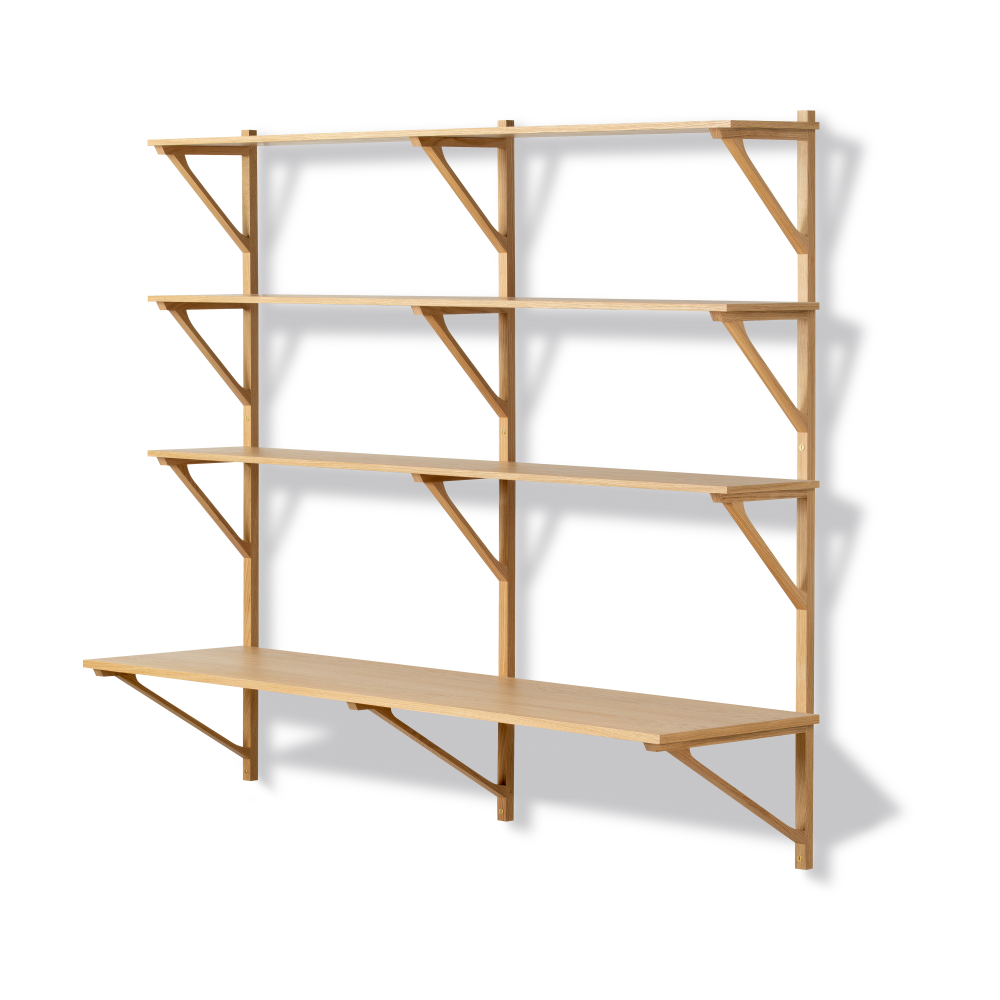 BM29 hylla med skrivbord 149x134 cm, Oak lacquer