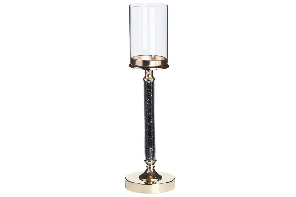 Ljusstake Abbeville Svart/guld, 13x13x48 cm