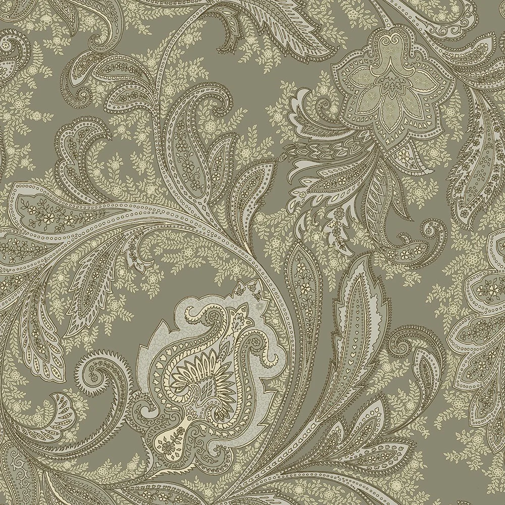 Fiona Walldesign Grace 35502 Tapet Elegant Paisley Grå/metallic