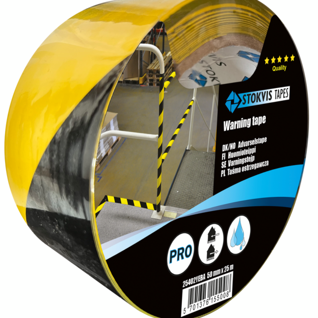 VARNINGSTEJP GUL/SVAR 50MMX25M