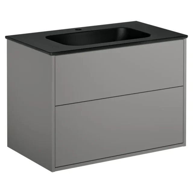 Gustavsberg Artic GB71ACVU10TL382 Kommodpaket askgrå/mattsvart, 100 cm, 2 blandarhål Askgrå/mattsvart