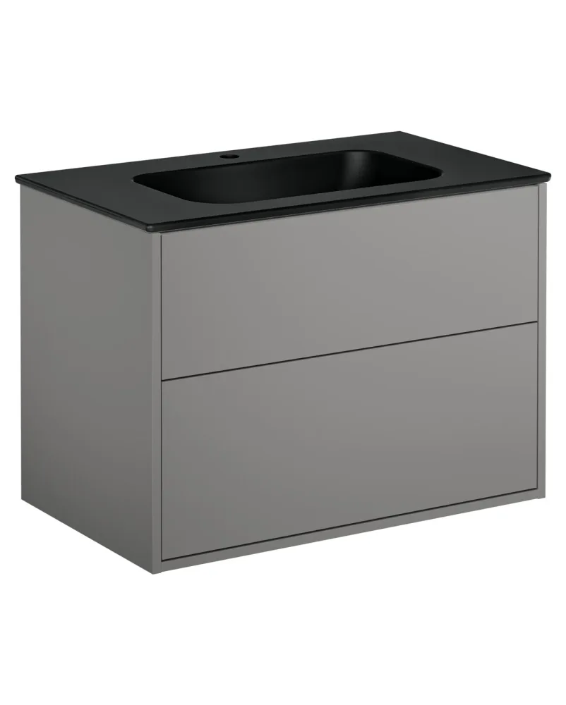 Gustavsberg Artic GB71ACVU10TL382 Kommodpaket askgrå/mattsvart, 100 cm, 2 blandarhål Askgrå/mattsvart