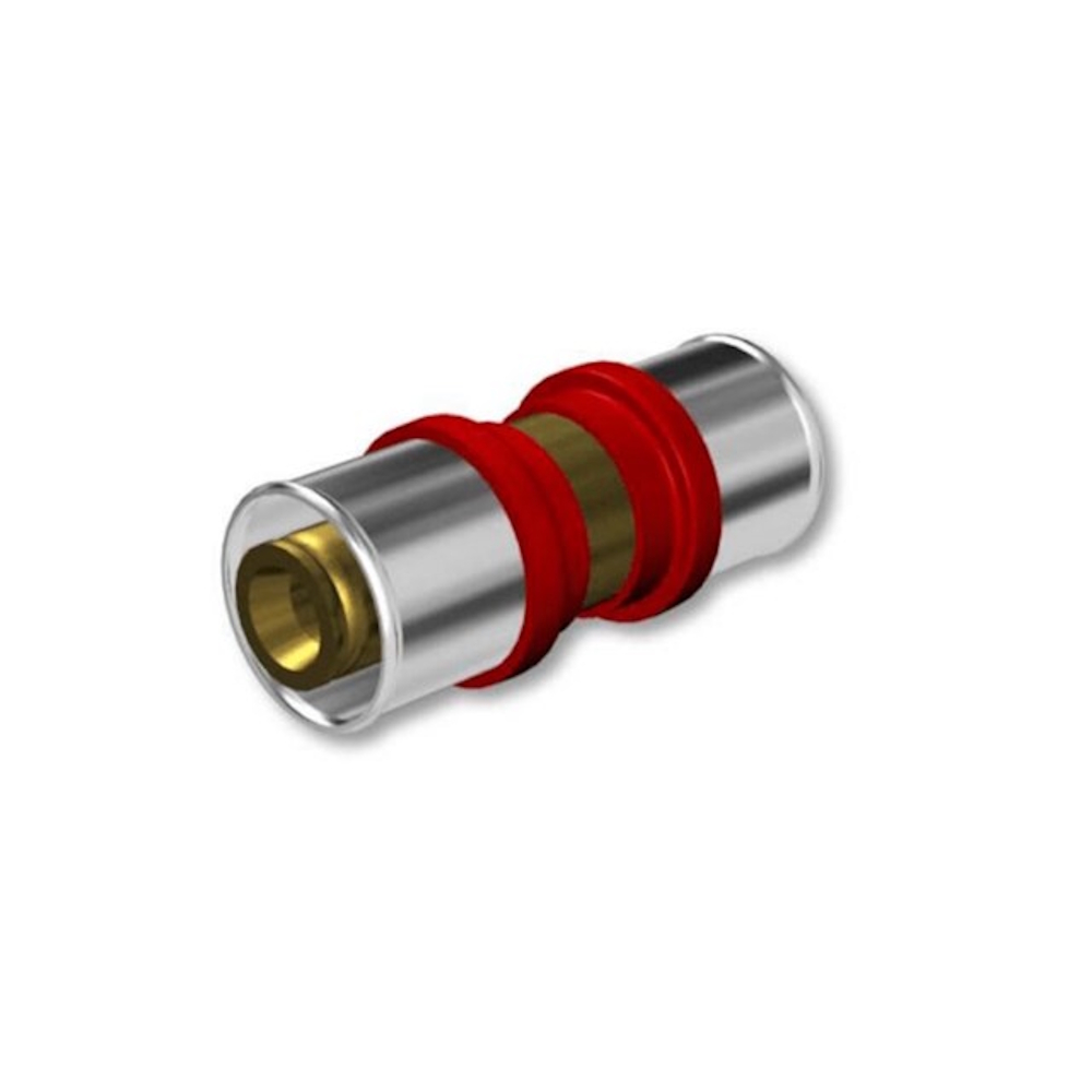 LK Presskoppling PV Rak 25mm Nickel/Röd Ring