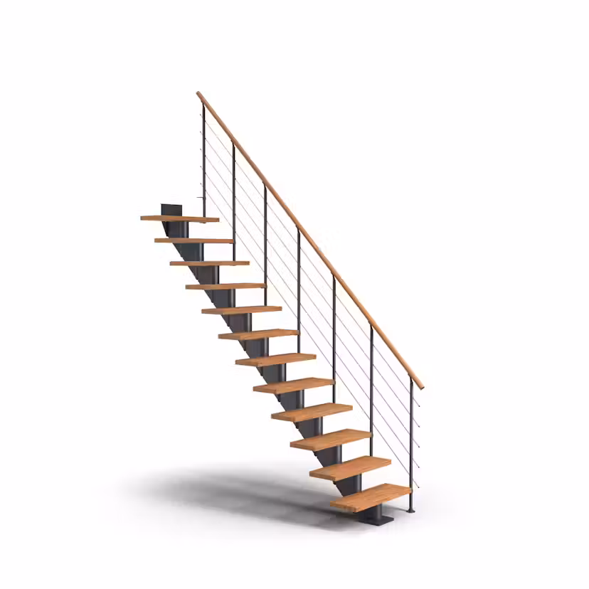 Spartrappa Dolle Hamburg Ek Oljad Rak Style6 Antracit, LxB: 2290x790 mm, Max Takhöjd: 2220-2580 mm