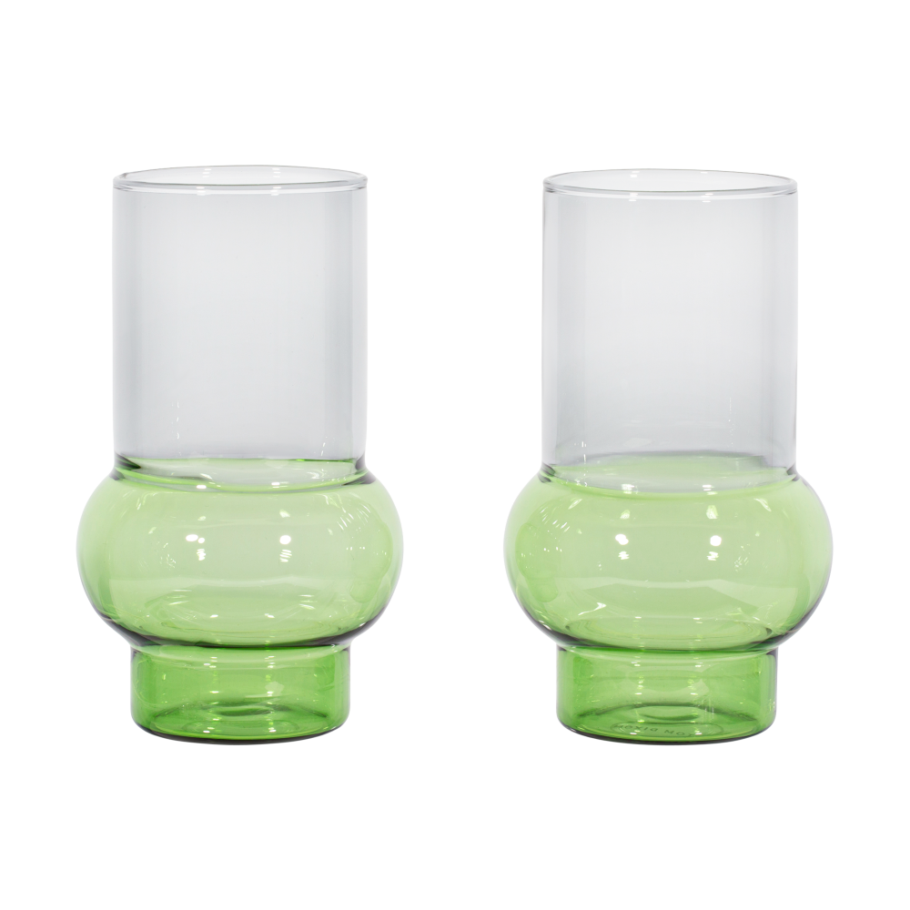 Bump Tall dricksglas 2-pack, Green