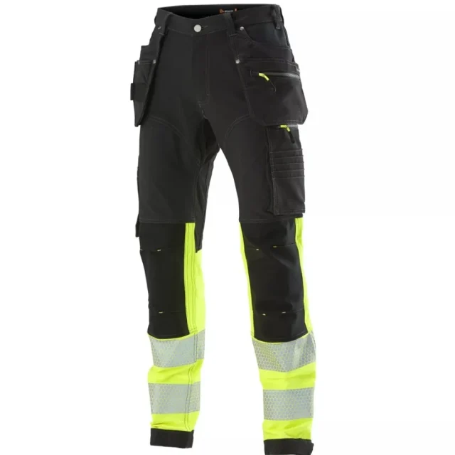 L.Brador 1021P Arbetsbyxa svart/hi-vis gul, klass 1 C54