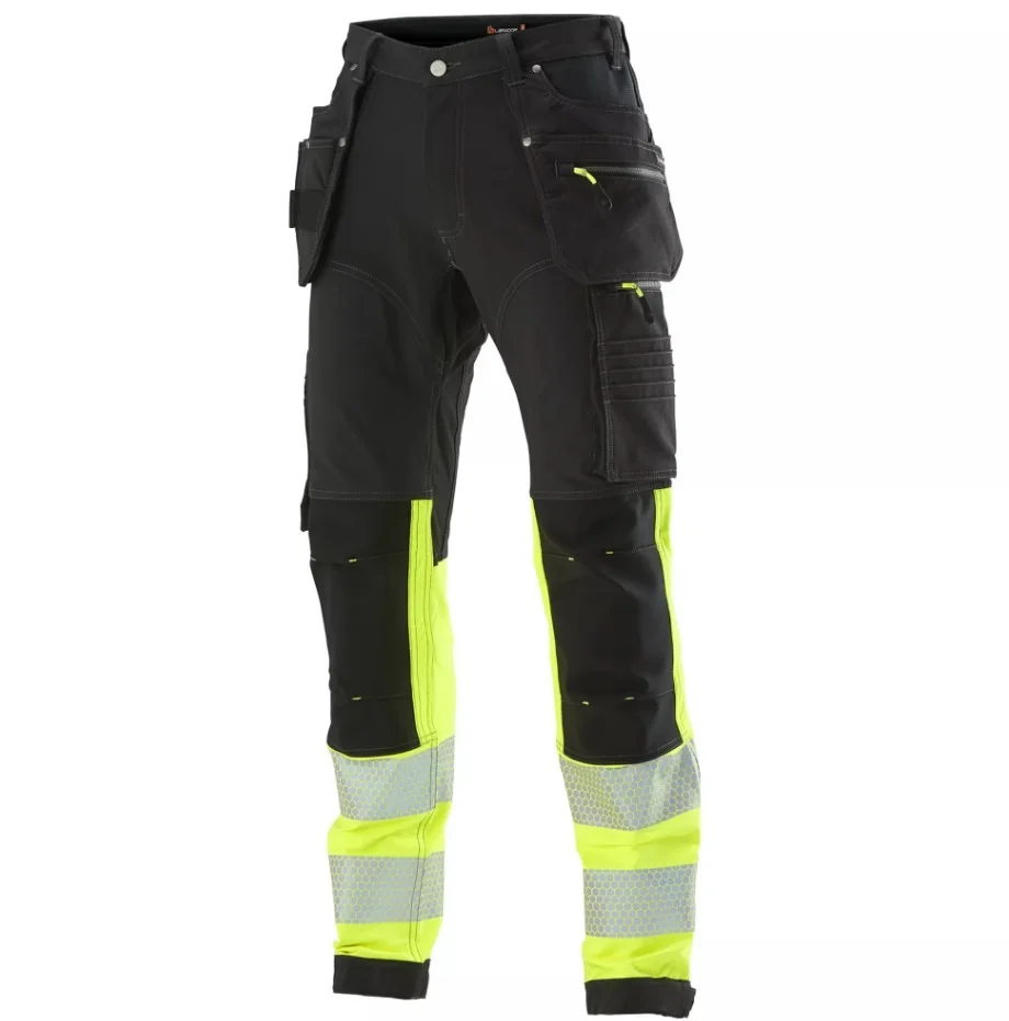 L.Brador 1021P Arbetsbyxa svart/hi-vis gul, klass 1 C54